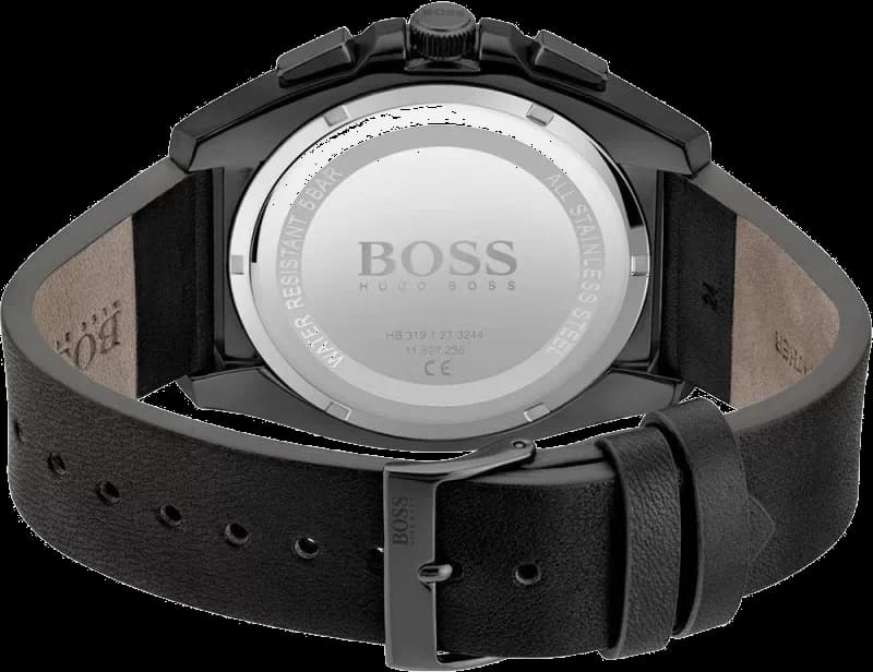 Montre Homme Hugo Boss Grandmaster 1513883 chronographe bleu cuir noir vue 3