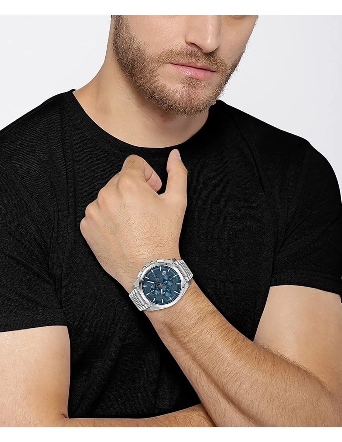 Montre Homme Hugo Boss Grandmaster 1513884 chronographe cadran bleu vue 2