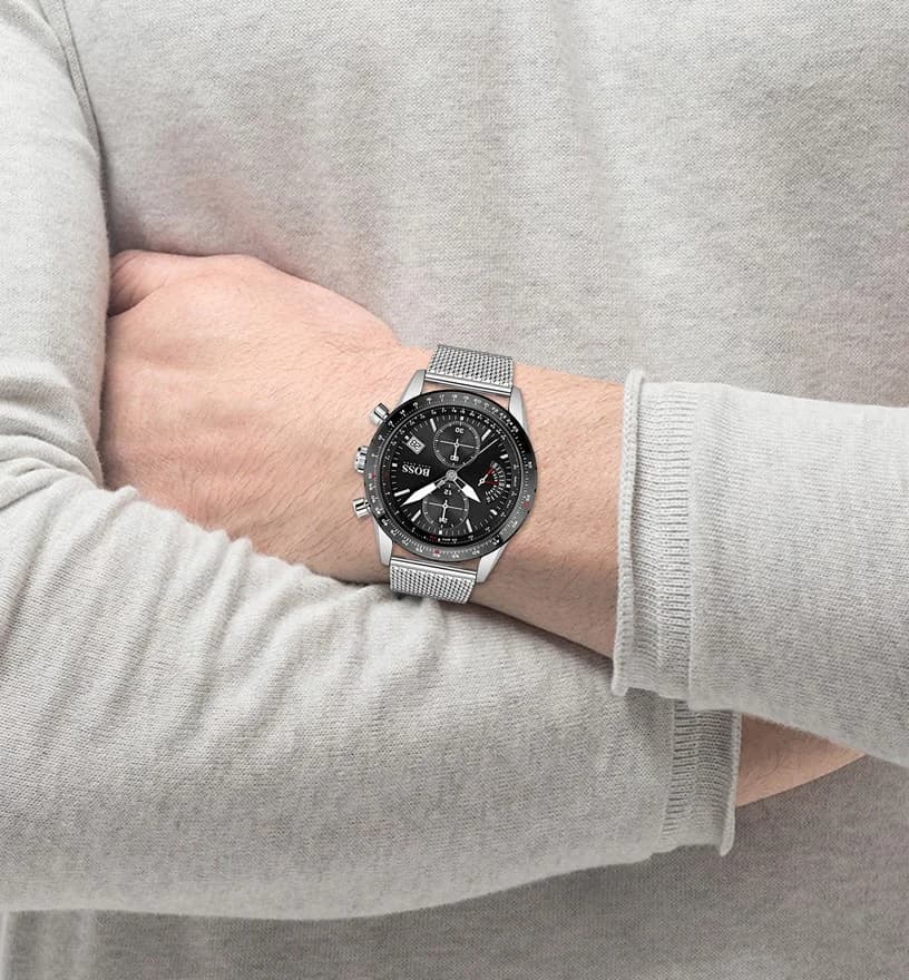 Montre Homme Hugo Boss Pilot Edition 1513886 chronographe cadran noir vue 4