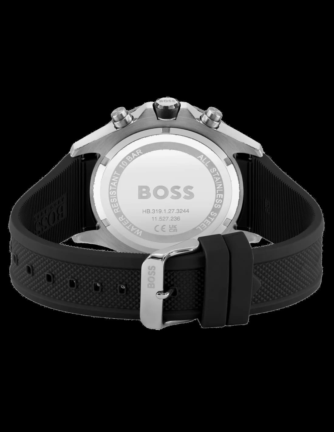 Montre Homme Hugo Boss Globetrotter 1513931 chronographe noir bracelet silicone vue 2