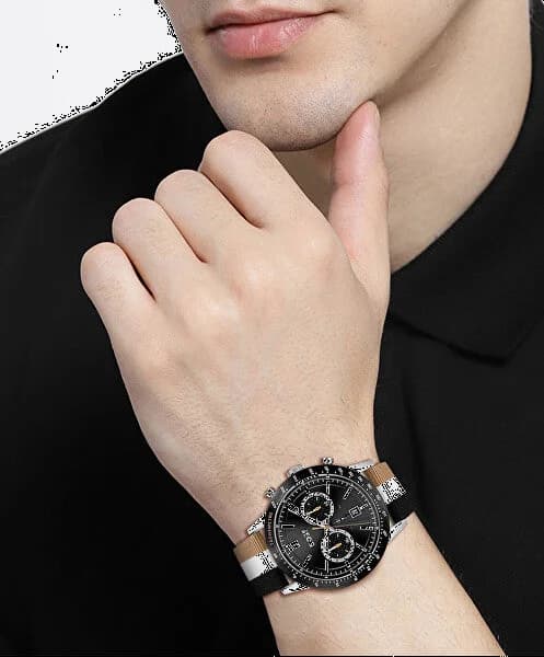 Montre Hugo Boss 1513963 Chronographe Bracelet NATO Tricolore vue 4