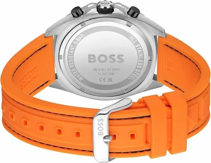 Montre Hugo Boss 1513970 Energy Chronographe en Acier et Silicone Orange vue 3