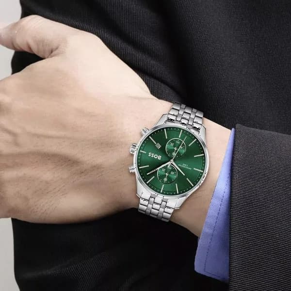 Montre Hugo Boss 1513975 homme détail cadran vert