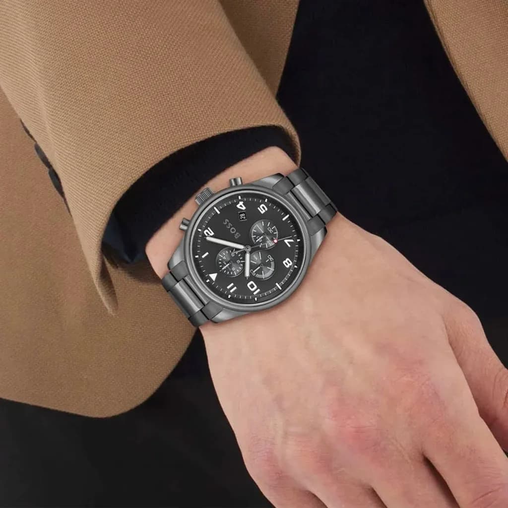 Montre Hugo Boss 1513991 homme détail bracelet acier inoxydable