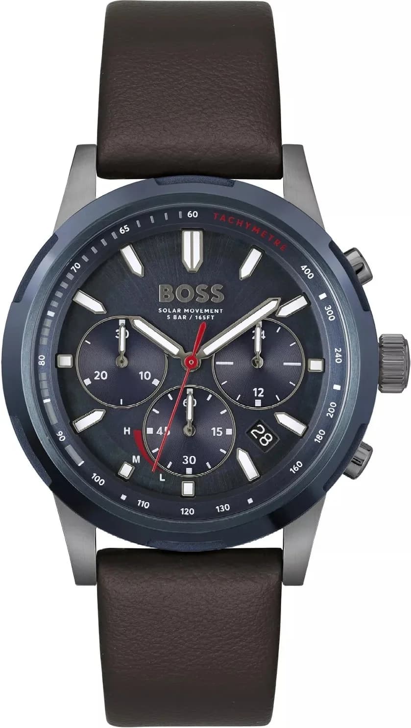 Hugo Boss 1514030 chronographe en cuir et acier — Montres Outlet