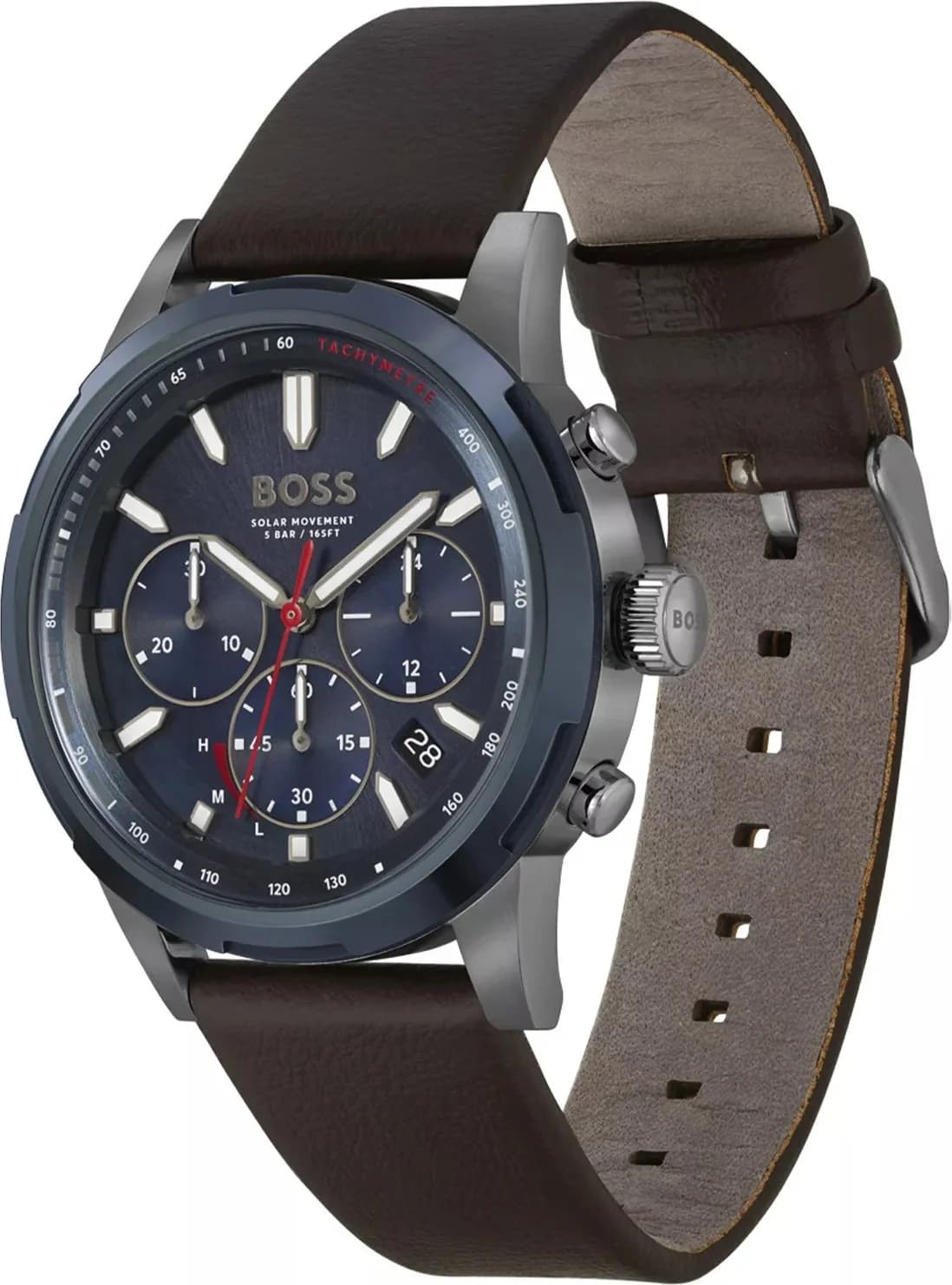 Montre Homme Hugo Boss 1514030 Cadran Bleu Nuit et Bracelet Cuir Marron vue 2