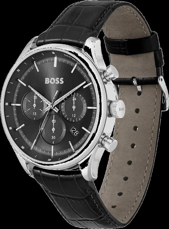 Montre Hugo Boss Sport Lux Gregor 1514049 bracelet en cuir noir vue 2