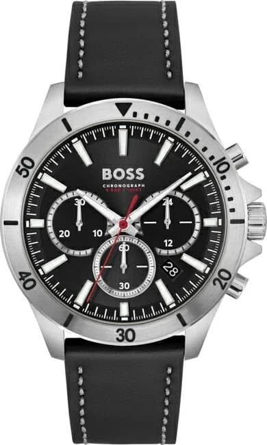 Hugo Boss 1514055 avec cadran noir et boîtier en acier inoxydable — Montres Outlet
