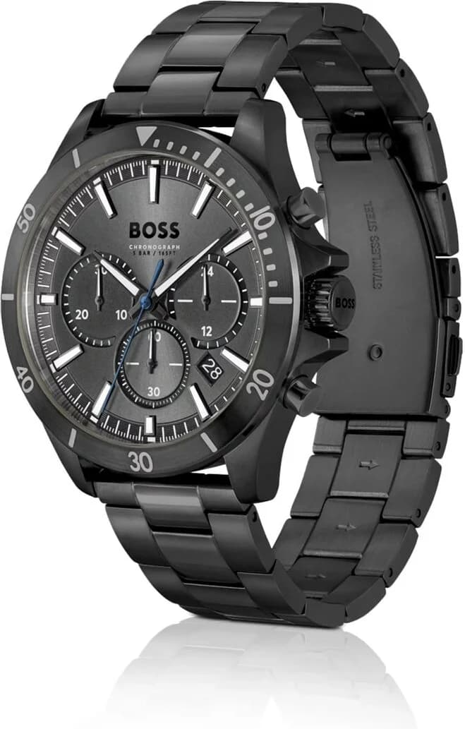 Montre Homme Hugo Boss Troper 1514058 bracelet acier noir cadran multifonctions vue 2