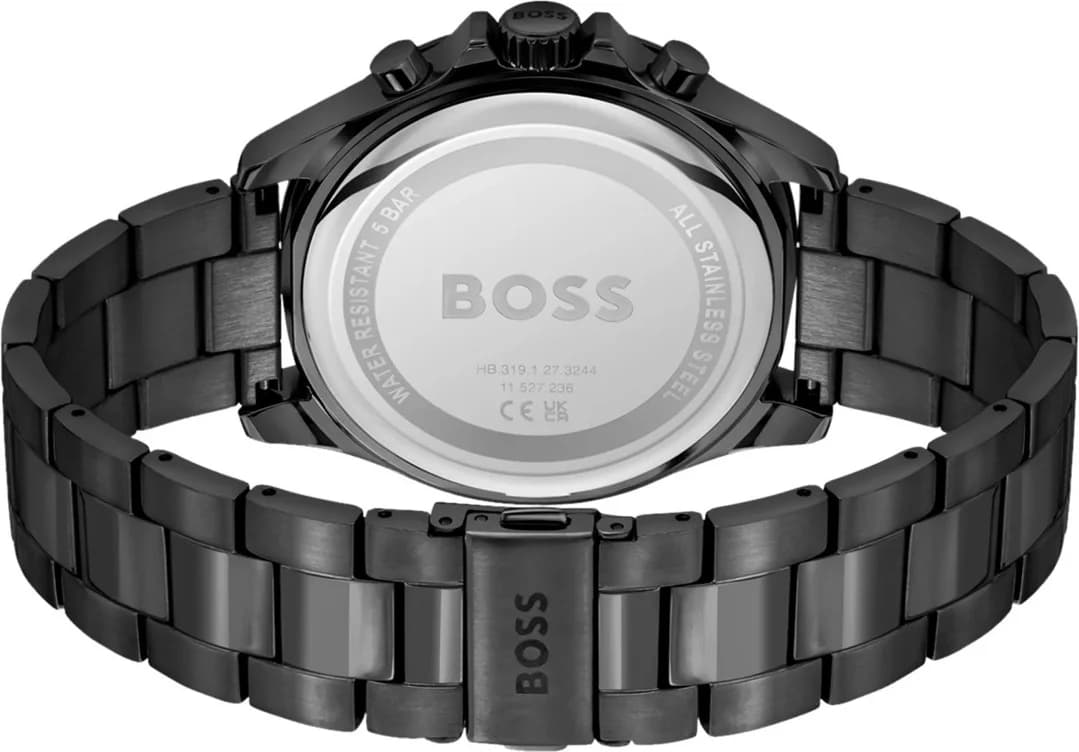 Montre Homme Hugo Boss Troper 1514058 bracelet acier noir cadran multifonctions vue 3