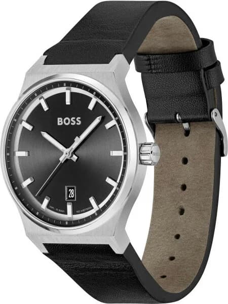 Montre Homme Hugo Boss 1514075 Candor Cadran Noir et Cuir Texturé vue 2
