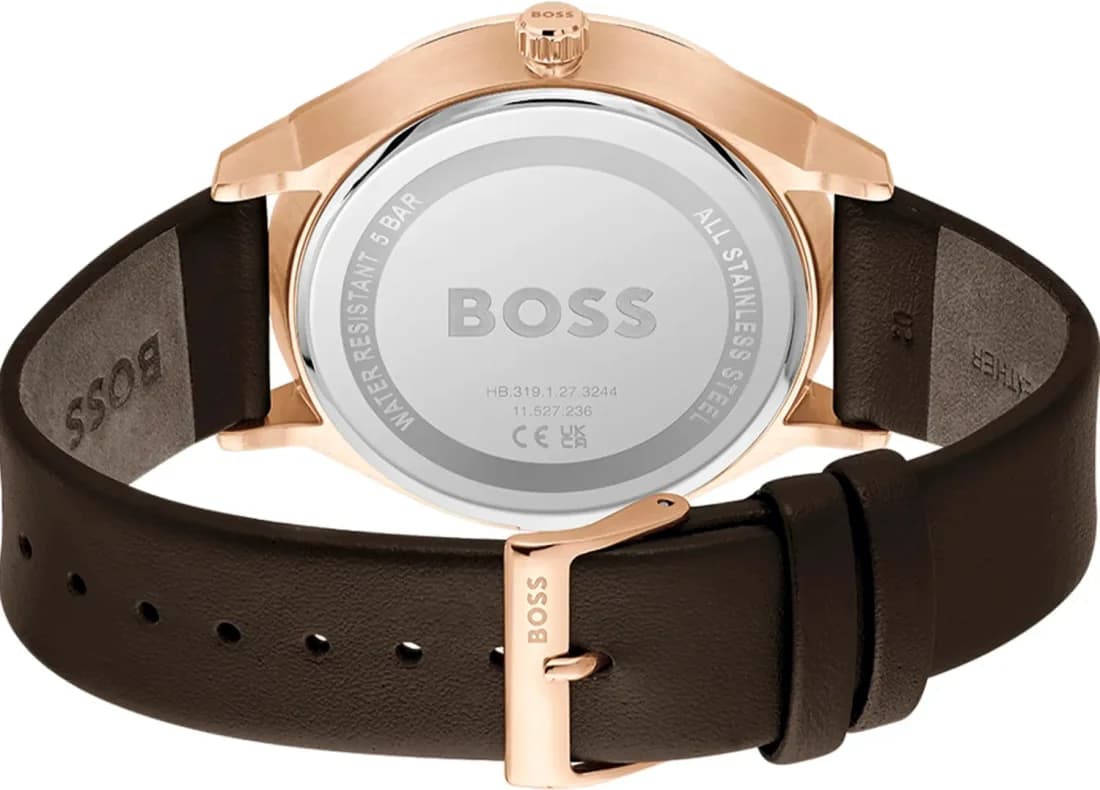Montre Hugo Boss 1514103 Tyler Cadran Bleu et Bracelet Cuir Marron vue 3