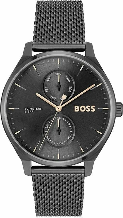 Hugo Boss 1514105 cadran noir et bracelet cuir — Montres Outlet