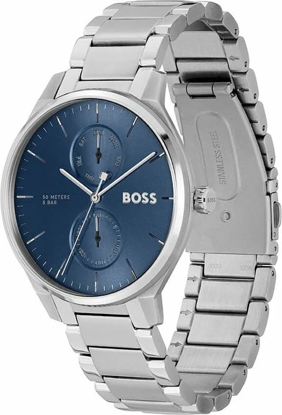 Montre Hugo Boss 1514106 en Acier Argenté avec Cadran Bleu Texturé vue 2