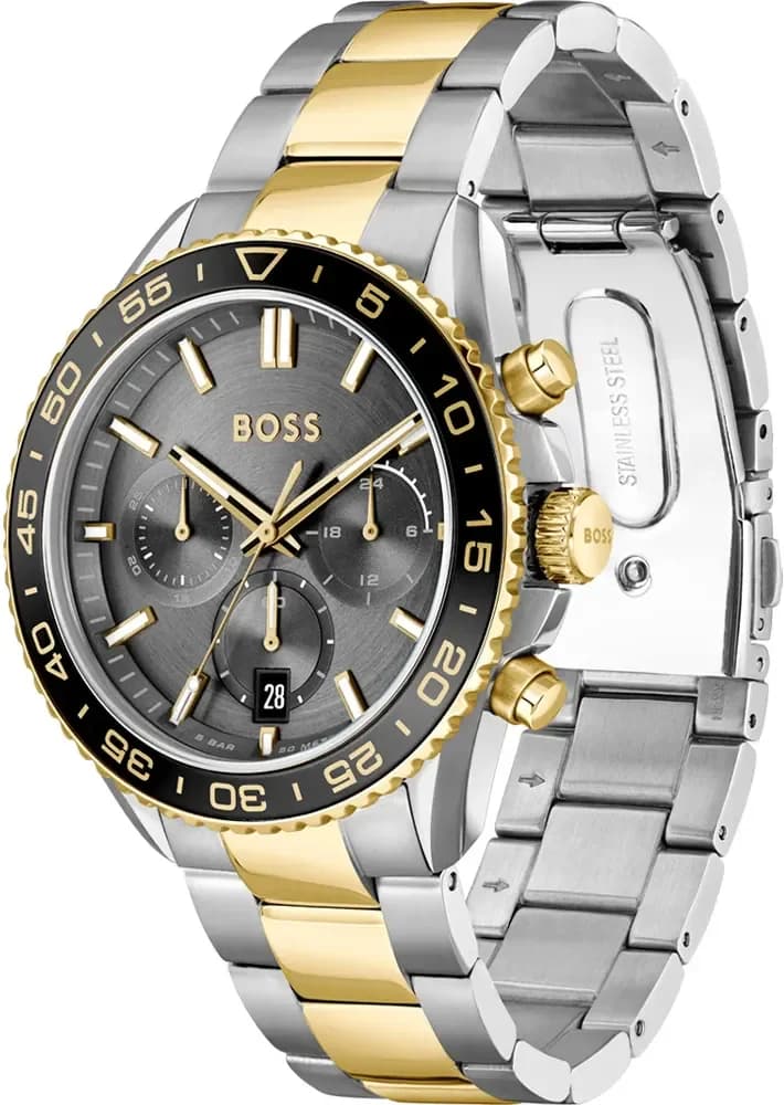 Montre Hugo Boss 1514144 Runner en Acier Bicolore et Cadran Gris vue 2