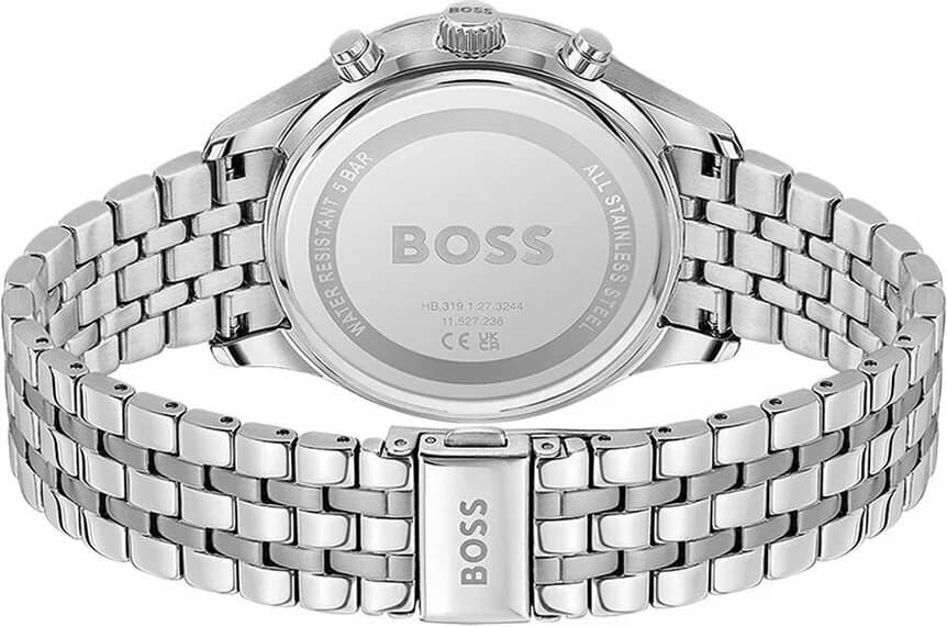 Montre Hugo Boss Avery cadran noir index bâtons chronomètre quartz analogique