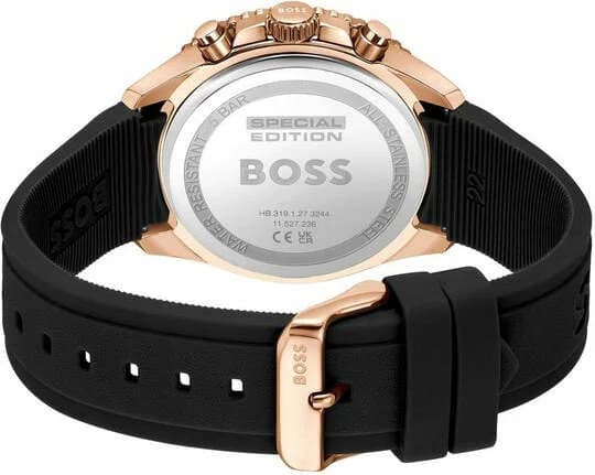 Montre Homme Hugo Boss Runner 1514168 bracelet silicone noir cadran multifonctions vue 3