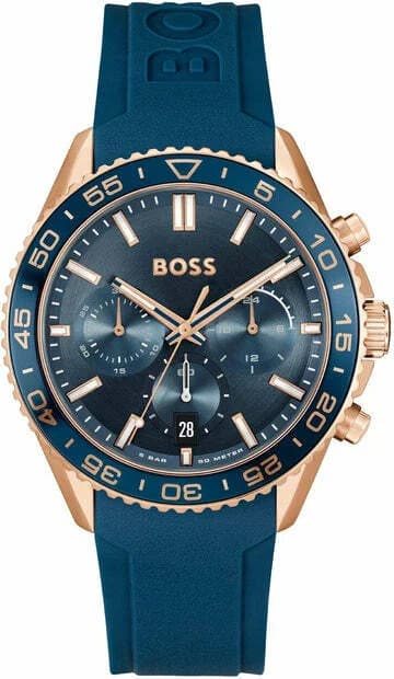 Hugo Boss 1514169 cadran noir et bracelet cuir — Montres Outlet
