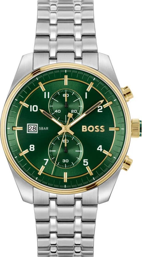 Hugo Boss 1514195 cadran noir et boîtier acier — Montres Outlet