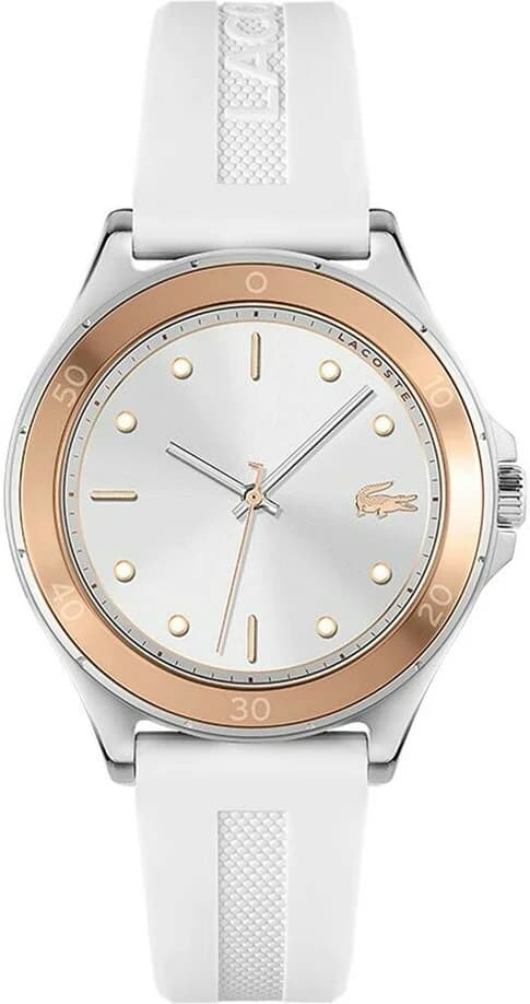 Montre Lacoste 2001225 femme cadran argent bracelet caoutchouc / silicone