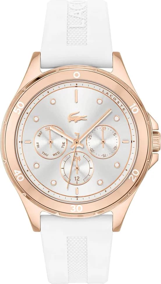 Montre Lacoste 2001244 femme cadran argent bracelet caoutchouc / silicone