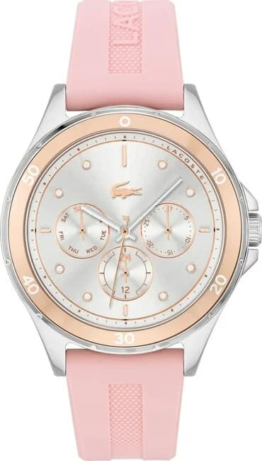 Montre Lacoste 2001245 femme cadran argent bracelet caoutchouc / silicone