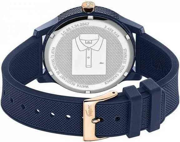 Montre Homme Lacoste 12.12 2011011 Bracelet en silicone bleu vue 3