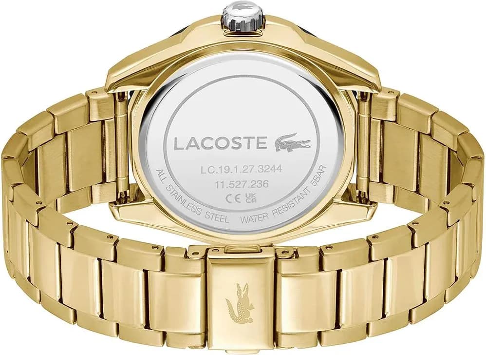 Montre Homme Lacoste Finn 2011287 bracelet en acier doré cadran noir vue 3