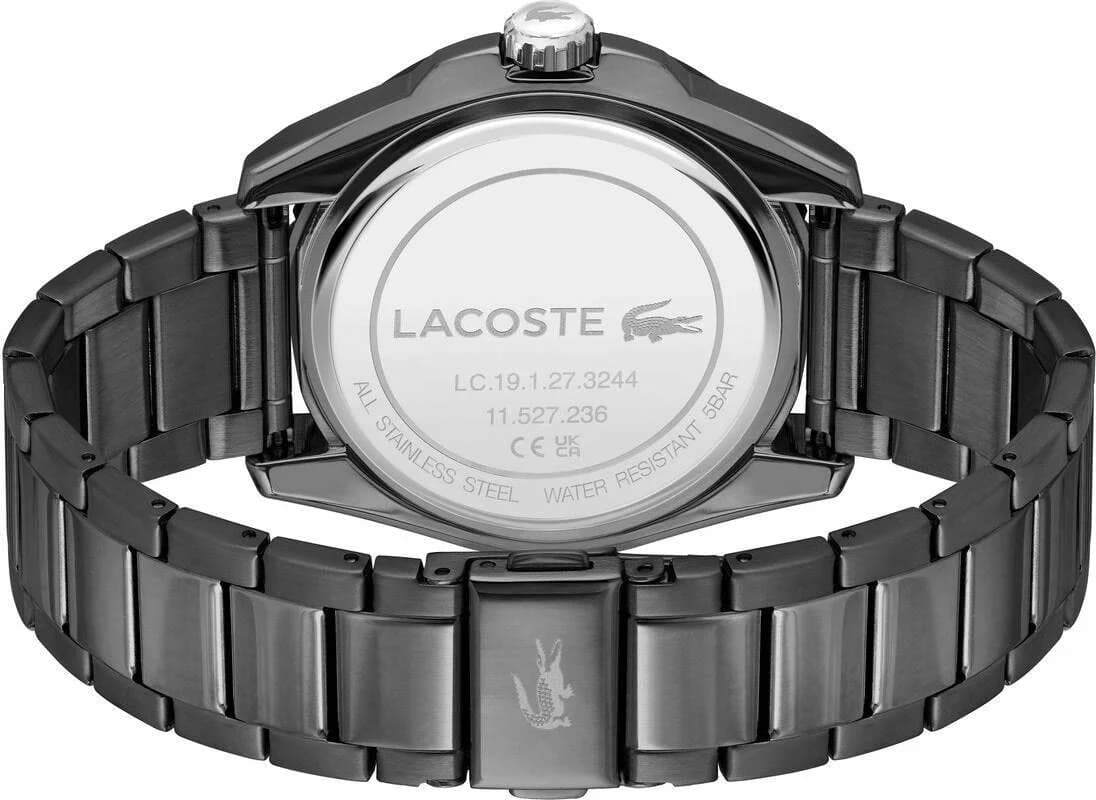 Montre Lacoste 2011288 Bracelet Acier Gris et Cadran Noir vue 2