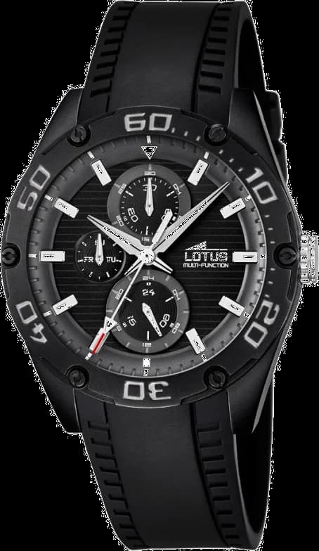 Lotus L18183/4 montre acier inoxydable et cadran noir — Montres Outlet