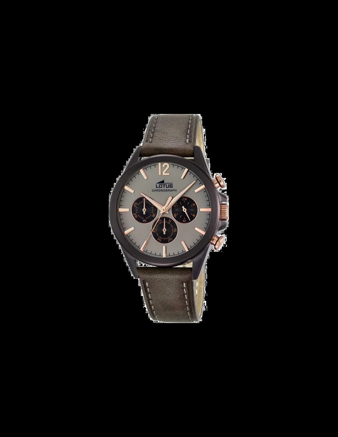 Lotus L18200/1 cadran noir et boîtier argenté — Montres Outlet