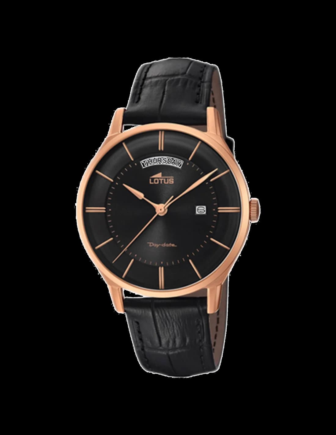 Lotus L18422/2 cadran noir et bracelet en cuir — Montres Outlet