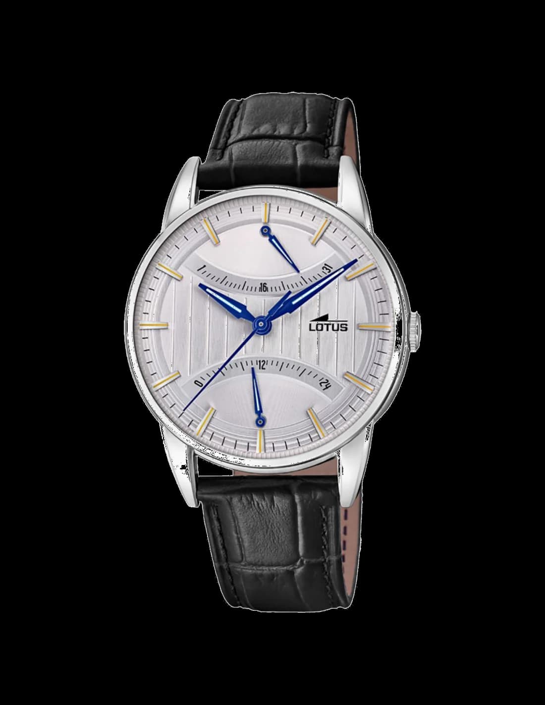 Lotus L18429/1 cadran noir et boîtier acier — Montres Outlet