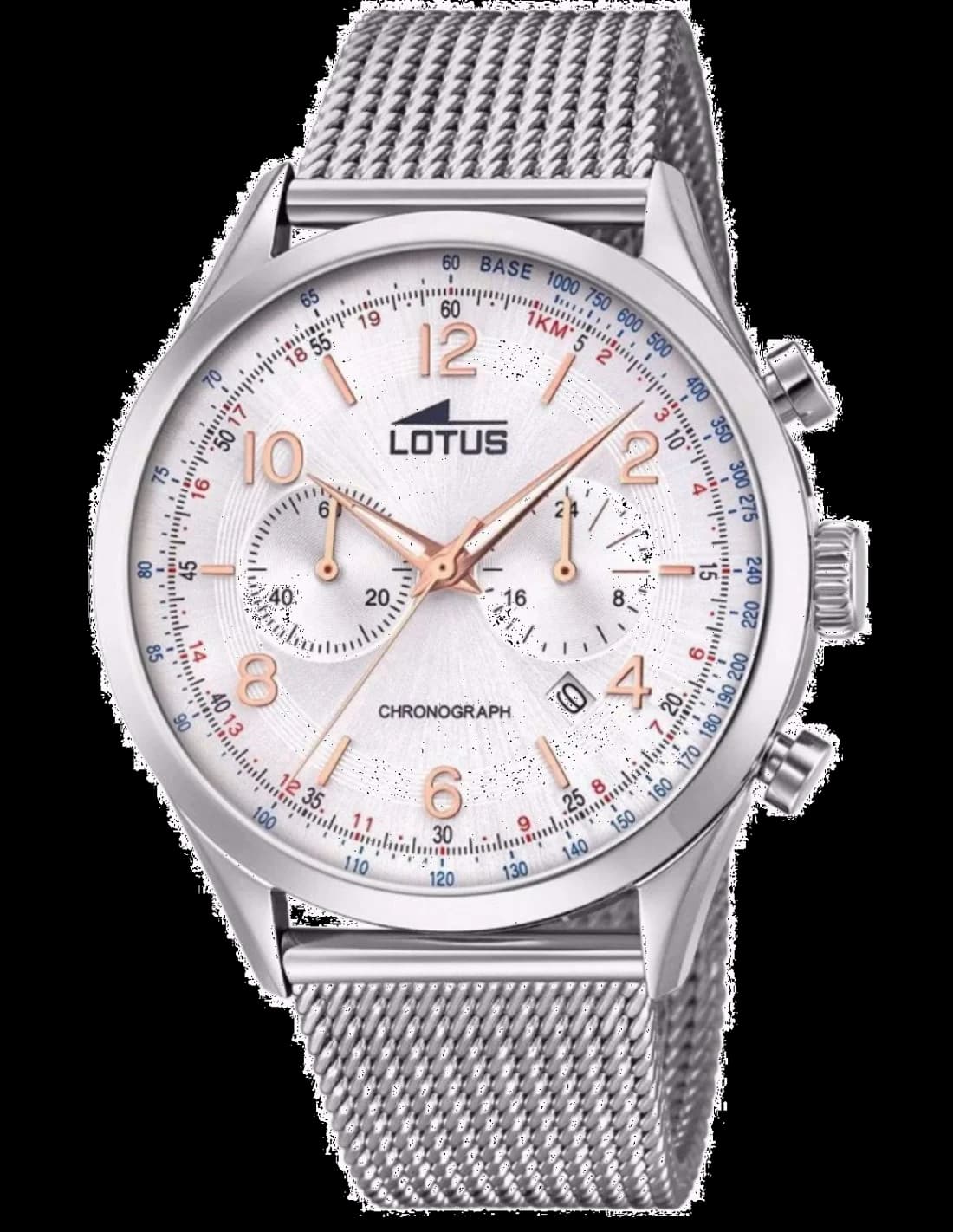 Lotus L18555/1 avec cadran noir et bracelet acier inoxydable — Montres Outlet