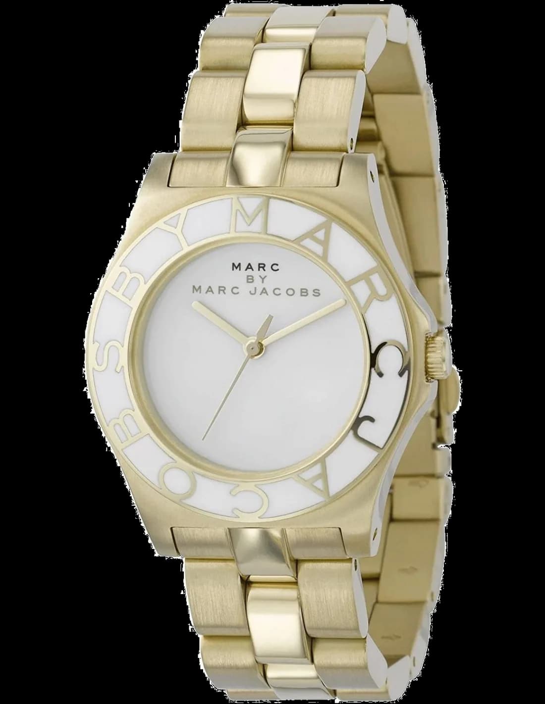 Marc Jacobs MBM3050 montre en acier inoxydable avec cadran noir — Montres Outlet