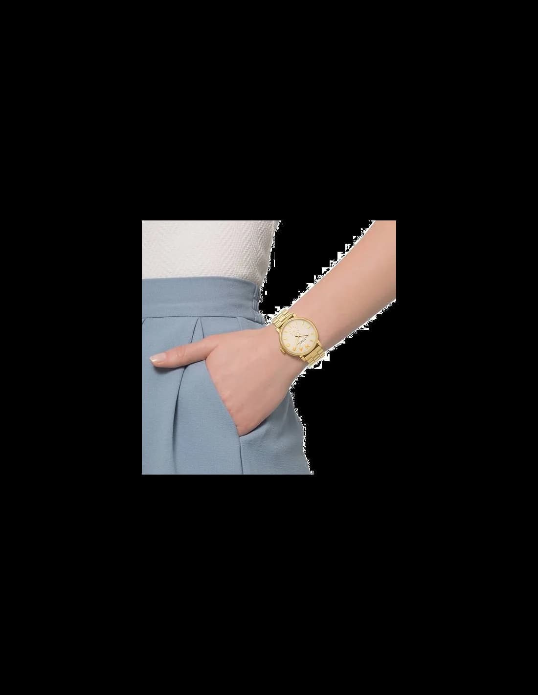 Montre Marc Jacobs MBM3243 femme détail cadran blanc