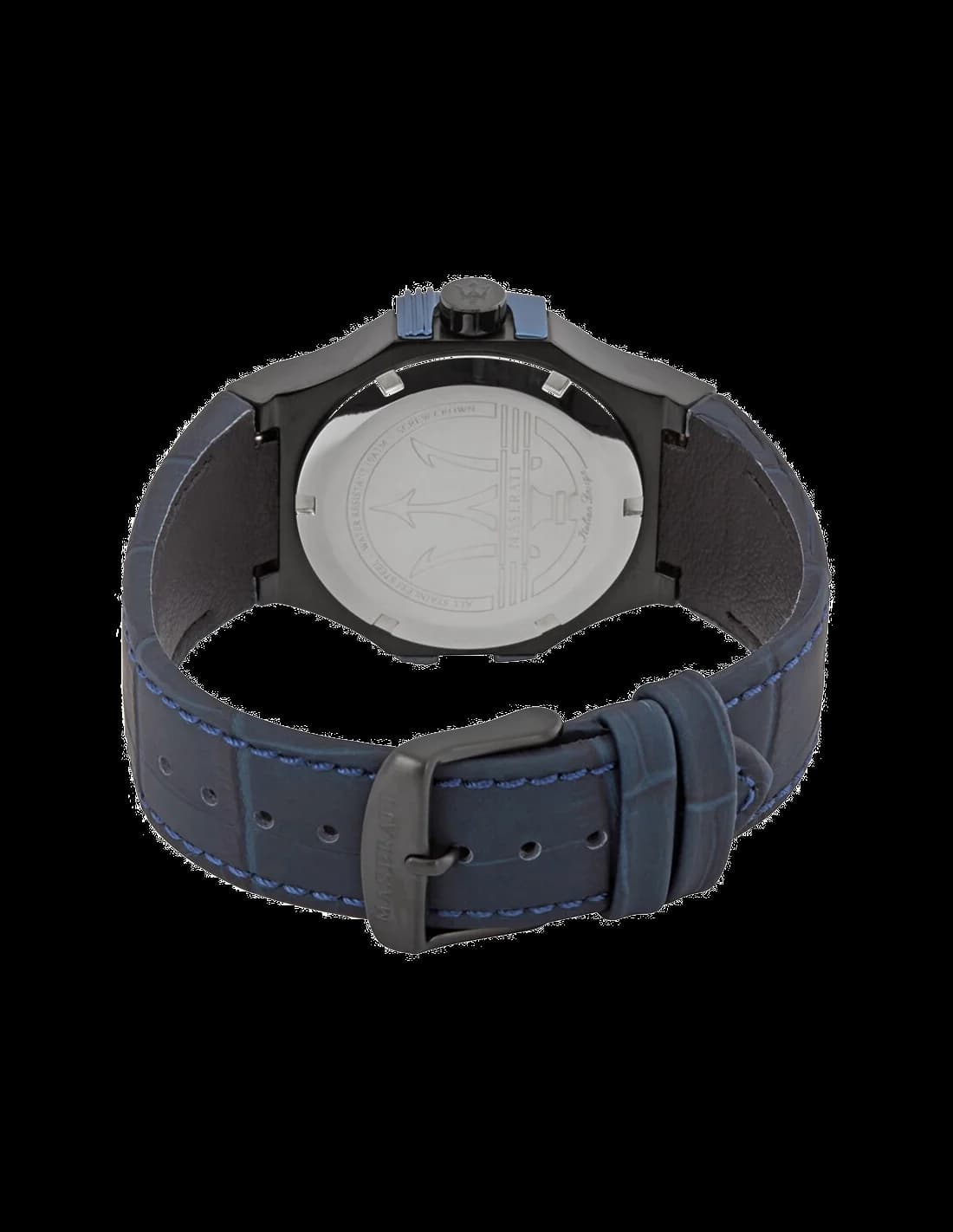 Montre Homme Maserati Potenza R8851108007 Bracelet cuir bleu vue 3