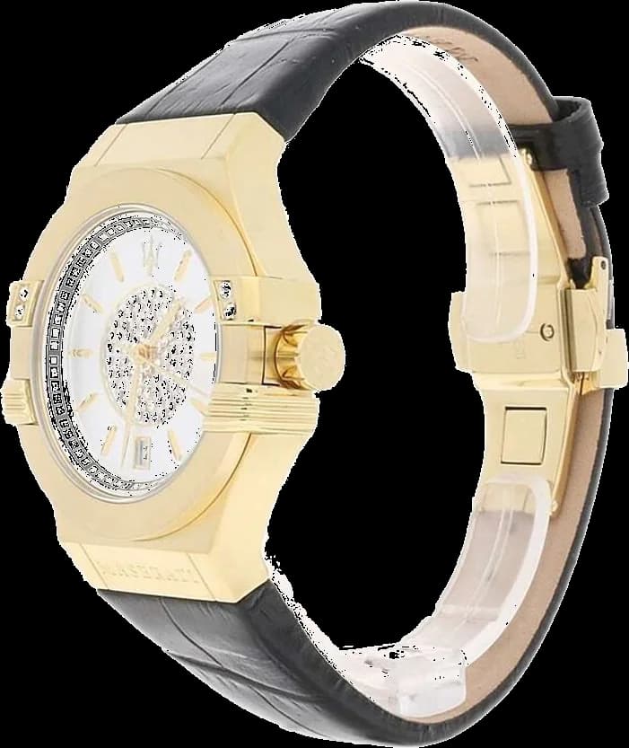 Montre Femme Maserati Potenza R8851108505 Quartz Cadran Argent Bracelet Cuir Noir vue 2