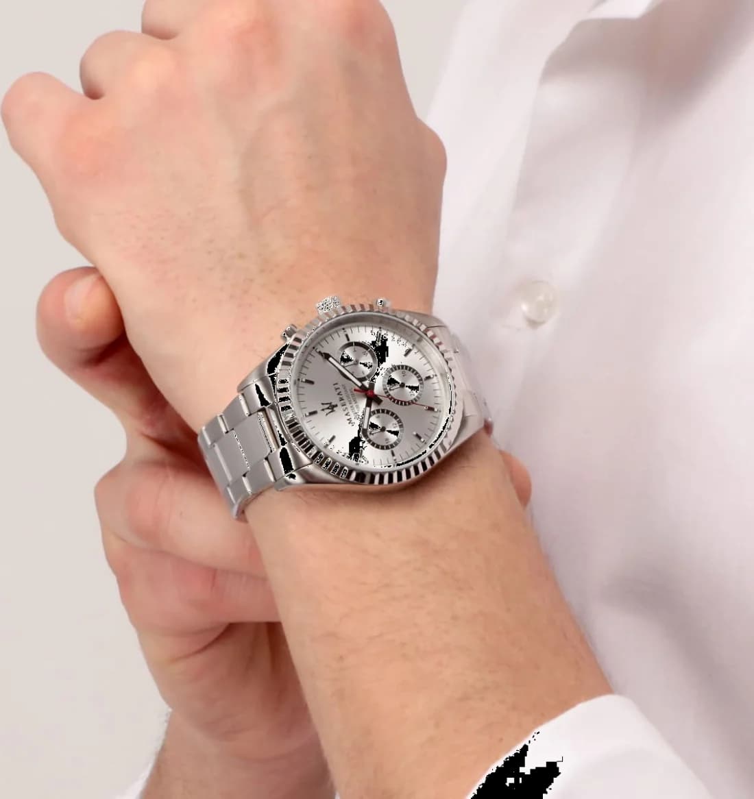 Montre Maserati R8853100018 homme détail cadran argent