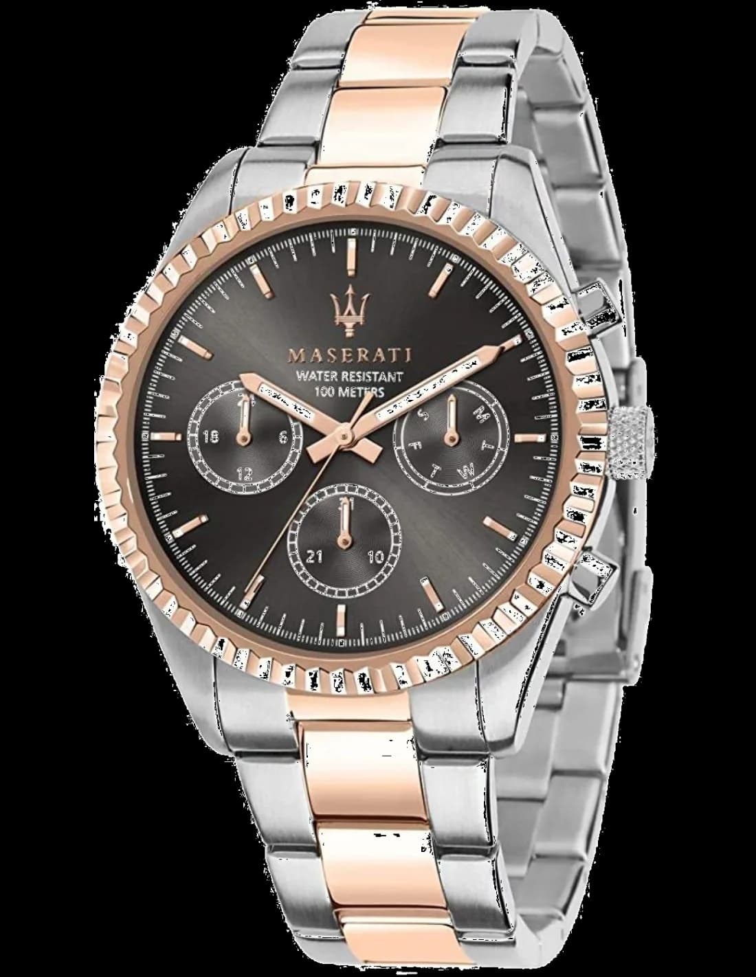 Maserati R8853100020 avec cadran noir et bracelet en cuir — Montres Outlet