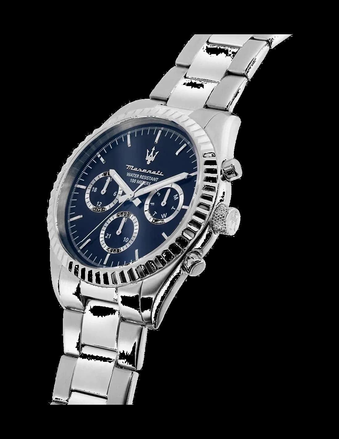 Cadran bleu Maserati Competizione R8853100022 index analogique quartz