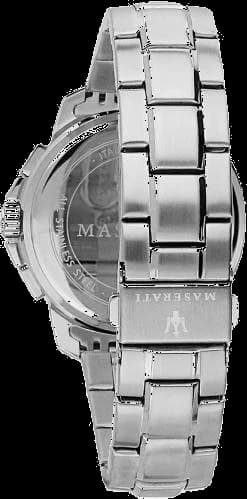 Montre Maserati Competizione cadran noir 43mm index chrono gros plan