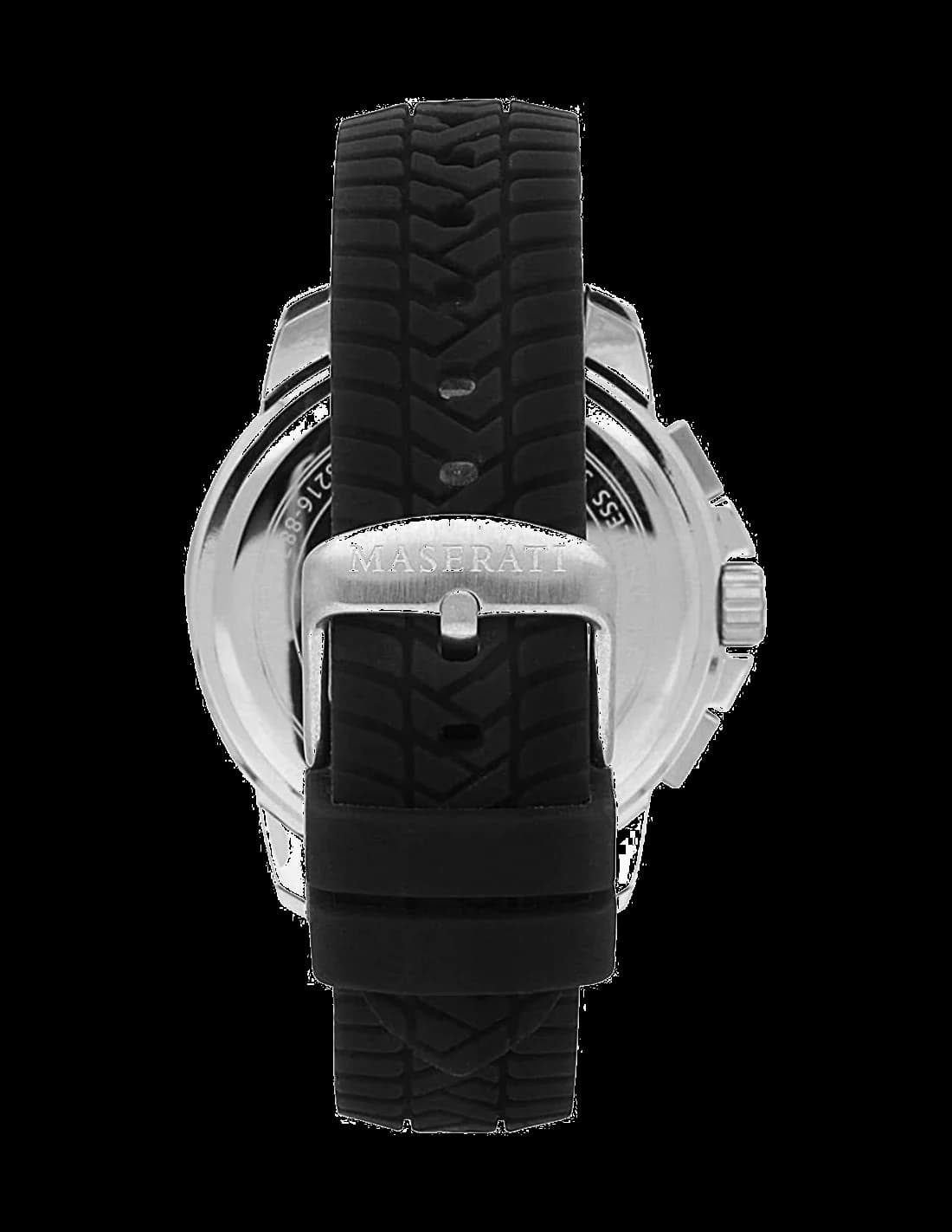 Montre Homme Maserati Successo R8871621014 bracelet en caoutchouc noir vue 2