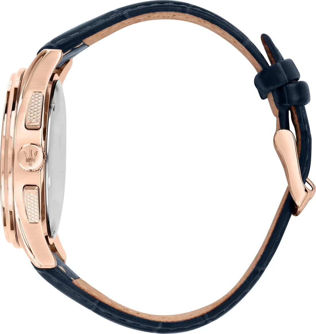 Montre Maserati R8871624009 Sorpasso profil bracelet cuir bleu marine boucle