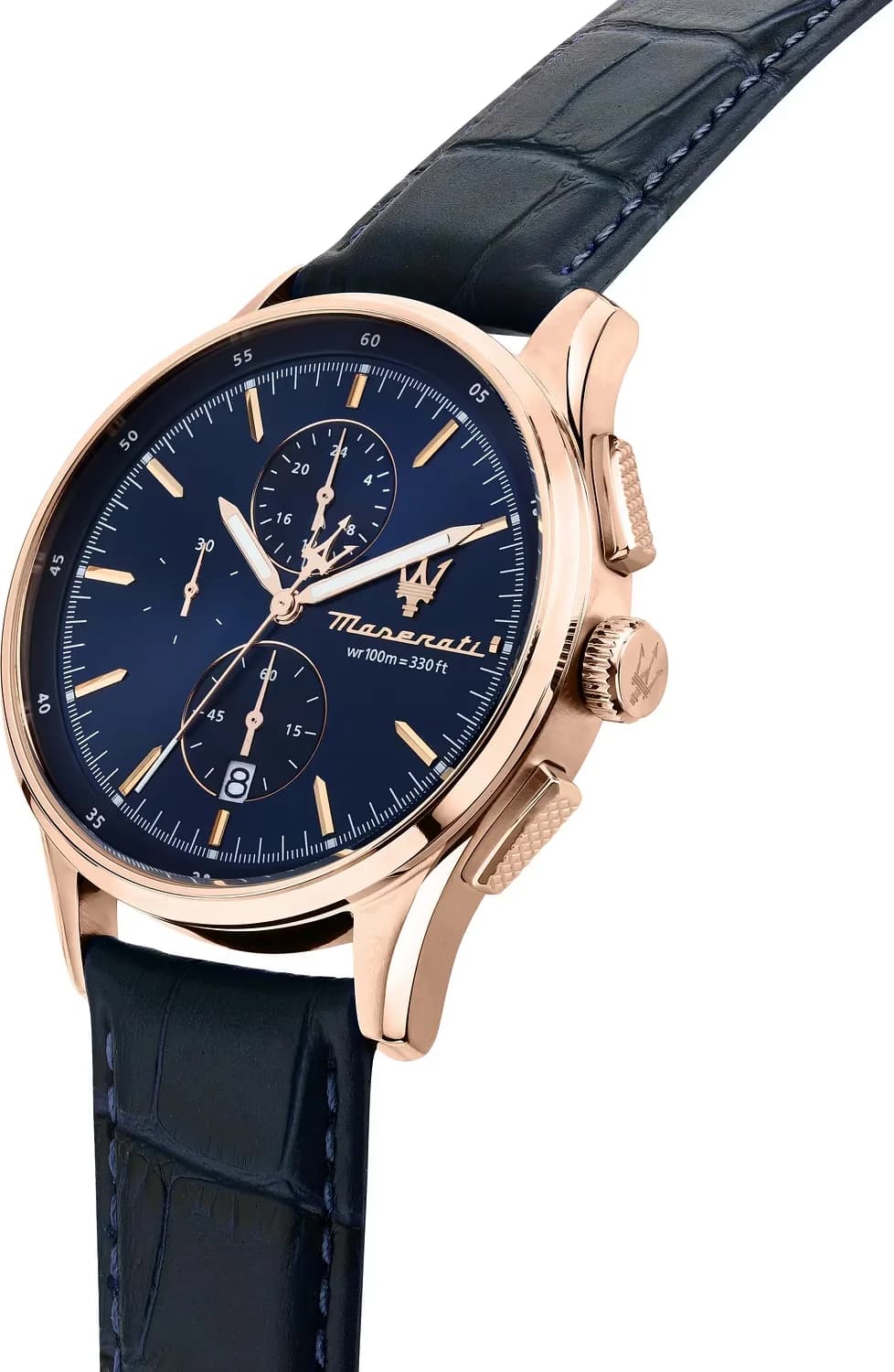 Montre Maserati R8871624009 boîtier or rose étanche 100m fond acier