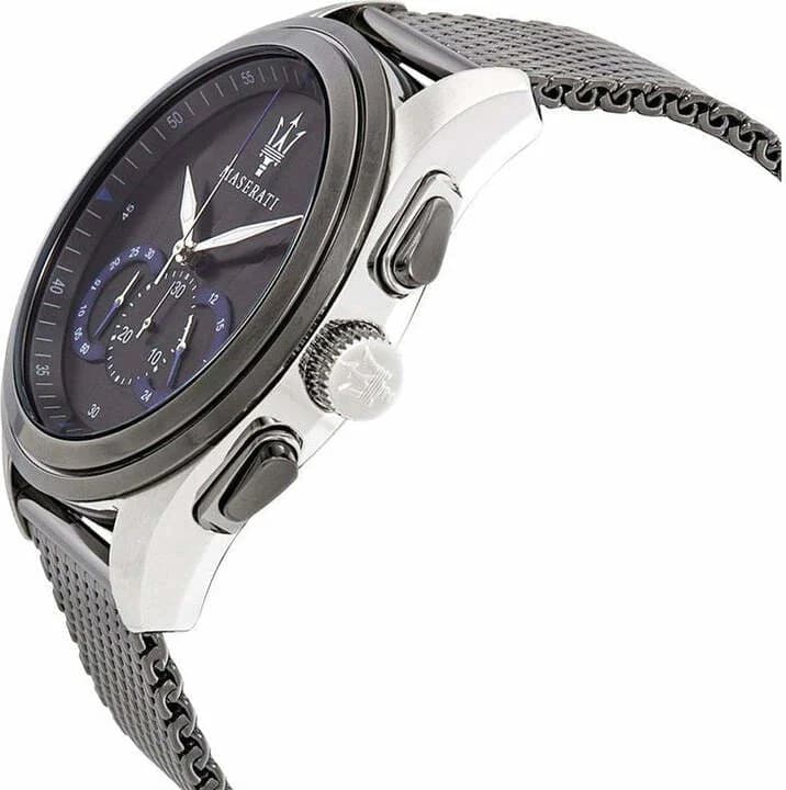 Montre Homme Maserati Traguardo R8873612006 Gunmétal bracelet en maille milanaise vue 4