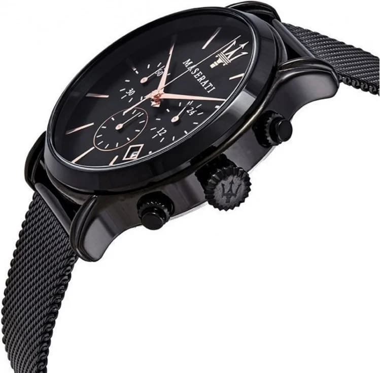 Montre Homme Maserati Epoca R8873618006 Maille milanaise noire vue 2