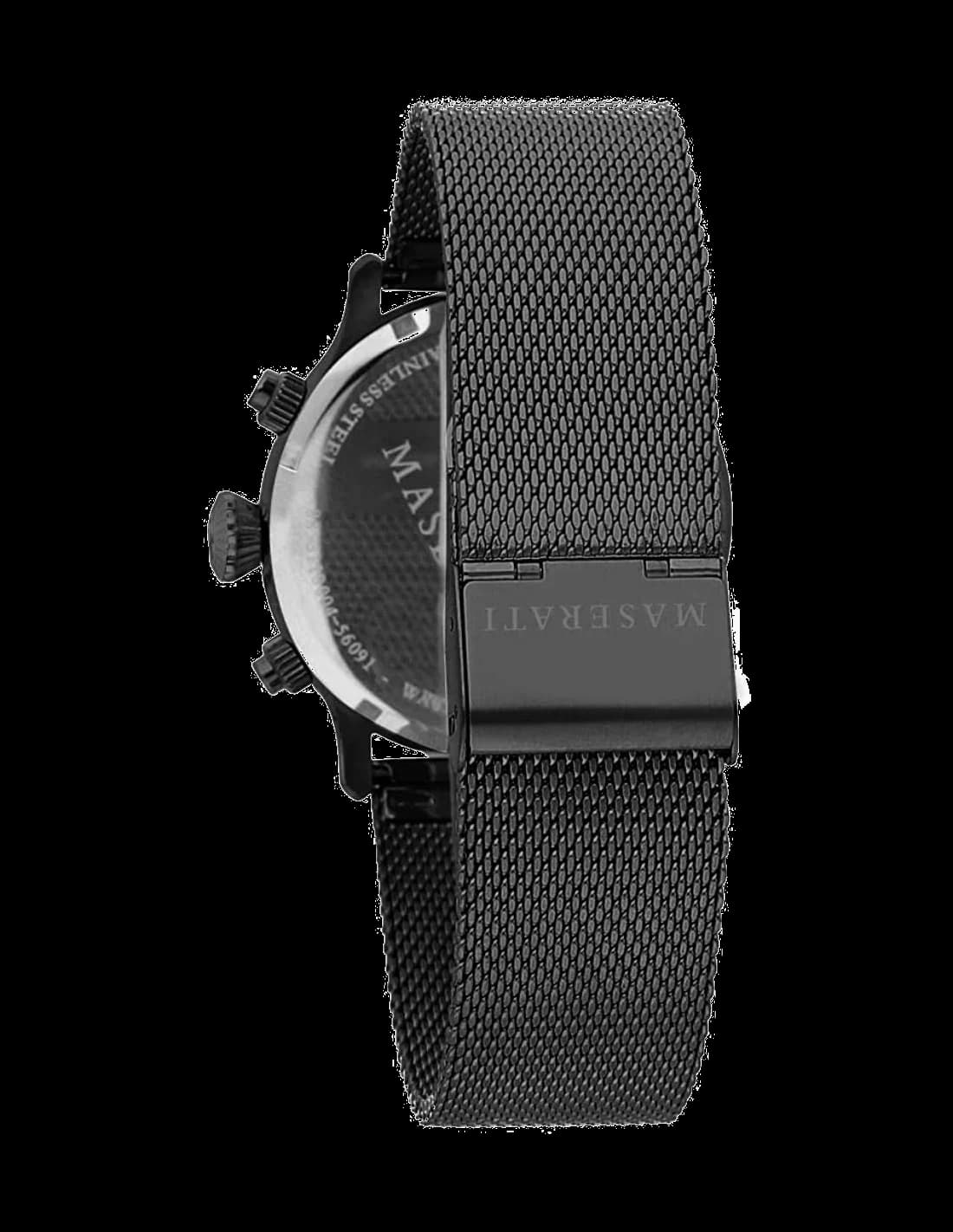 Montre Homme Maserati Epoca R8873618006 Maille milanaise noire vue 3