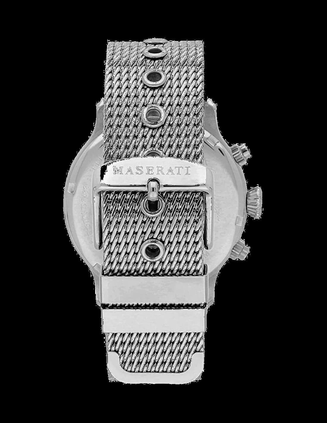 Montre Homme Maserati Epoca R8873618009 détails or rose bracelet en maille milanaise vue 3