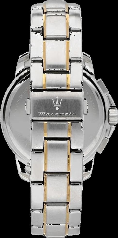 Montre Homme Maserati Successo R8873621016 chronographe cadran bleu bracelet en acier inoxydable bicolore vue 3